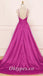 Sexy Soft Satin Spaghetti Straps V-Neck Sleeveless Backless A-Line Long Prom Dresses, PDS0888