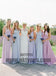 A line Bridesmaid Dresses, Lilac Bridesmaid Dresses, Long Bridesmaid Dresses With Bodice Sleeveless V-Neck, TYP0446