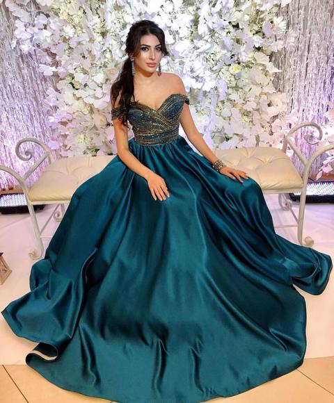 Sexy Off the Shoulder Beading Long Cheap Teal Prom Dresses, TYP1716