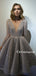 Charming V-neck Long Sleeve A-line Homecoming Dresses, HDS0057