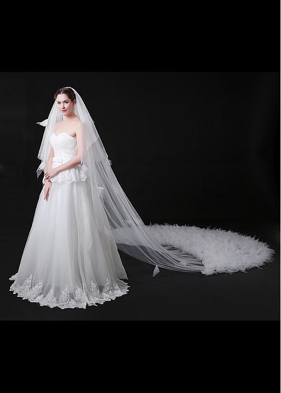 Graceful Tulle Long Wedding Veils For Wedding Party , WV0111