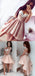 Pink High-low Top Lace Appliques Sweetheart Satin Backless Homecoming Dresses, TYP0608