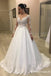 Elegant A-Line Round Neck Long Sleeve White Lace Wedding Dresses, TYP1948