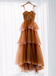 Elegant Tulle Off Shoulder Sleeveless A-Line Long Prom Dresses,PDS0719