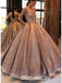 Elegant Spaghetti Straps V-Neck Sleeveless Lace Up Back A-Line Long Prom Dresses,PDS0445