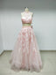 2-Pieces Light Pink Lace Tulle Prom Dresses_US4, SO002