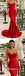 Sexy Red Satin Spaghetti Straps Sleeveless Mermaid Long Prom Dresses With Rhinestone,PDS0574