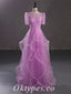 Elegant Sequin Top Tulle Bottom Beading Lace Up Back A-Line Long Prom Dresses,PDS0466