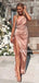 Charming One-shoulder Side Slit Cheap Long Prom Dresses, PDS0158