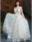 Elegant Star Tulle Spaghetti Straps V-Neck Sleeveless A-Line Long Prom Dresses,PDS0695