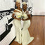 Unique White Satin Bridesmaid Dresses Mermaid Long Wedding Guest Dress, BDS0194
