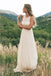 Simple Round Neck Long Cheap Chiffon Beach Wedding Dresses Online, TYP1059