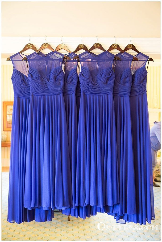 A-line Royal Blue Chiffon Long Wedding Guest Dresses Bridesmaid Dresse Oktypes A-line Royal Blue Chiffon Long Wedding Guest Dresses Bridesmaid Dresse Oktypes