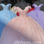 Elegant Pink Tulle Sweetheart Ball Gown Long Prom Dresses With Applique,PDS0412