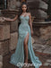 Sexy Sequin Sweetheart Sleeveless Mermaid Side Slit Long Prom Dresses,PDS0447