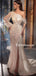 Sparkly One-shoulder Mermaid Side Slit White Long Prom Dresses, PDS0233