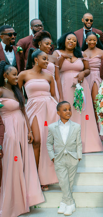 Mismatched V-neck Mermaid Simple Long Bridesmaid Dresses, BDS0147