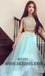 Newest Two Piece Top Beading Tulle Prom Dresses, High Low Prom Dresses, TYP0374