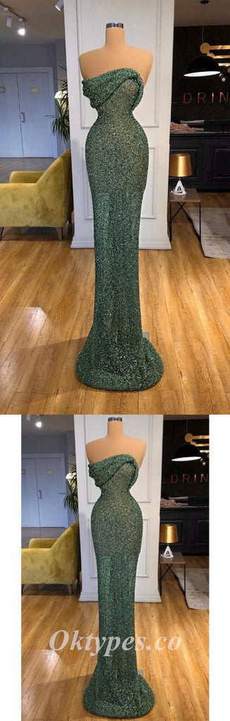 Sexy Shiny Special Fabric Sweetheart Sleeveless Mermaid Long Prom Dresses,PDS0567