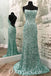 Sexy Shiny Mint Green Sequin Halter Sleeveless Criss Cross Mermaid Long Prom Dresses,PDS0501