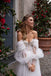 Off-The-Shoulder New Arrival Tulle A-line Long Cheap Wedding Dresses, WDS0051