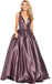 A-Line Long Modest Deep V-Neck Colorful Open Back Formal Elegant Prom Dresses, TYP1196