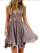 A-Line Deep V-Neck Short Grey Chiffon Homecoming Dress with Sequins, HDS0096