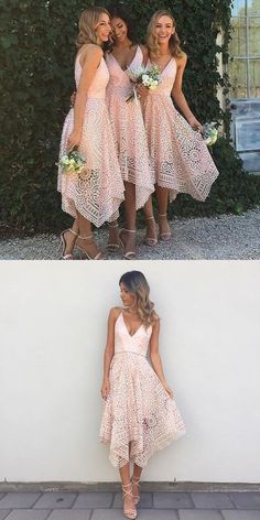 Unique Lace Bridesmaid Dresses, Lovely Wedding Guest Dresses, Bridesmaid Dresses,  TYP0311
