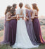 Convertiable Mismatched Tulle Long Wedding Party Dresses Cheap Charming Bridesmaid Dresses, TYP0310