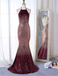 Mermaid Halter Backless Long Cheap Ombre Sequined Prom Dresses, TYP1297