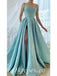 Sexy Gorgeous Special Fabric Spaghetti Straps Sleeveless Side Slit A-Line Long Prom Dresses,PDS0568