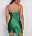 Sexy Dark Green Satin V-Neck Side Slit Short Homecoming Dresses, HDS0076