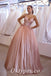 Sexy Shiny Pink Sequin Tulle Sweetheart V-Neck Sleeveless A-Line Long Prom Dresses,PDS0666