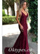 Sexy Lace Spaghetti Straps V-Neck Sleeveless Open Back Mermaid Long Prom Dresses,PDS0563