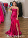 Sexy Sequin Sweetheart Sleeveless Side Slit Mermaid Long Prom Dresses With Feather,PDS0808