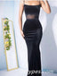 Sexy Black Mermaid Spaghetti Straps Cheap Long Prom Dresses,PDS0343