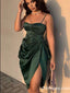 Sexy Dark Green Spaghetti Straps Sheath Short Prom Dresses, Homecoming Dresses,PDS0331