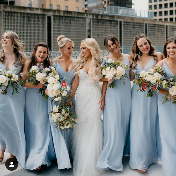 Mismatched blue bridesmaid deals dresses