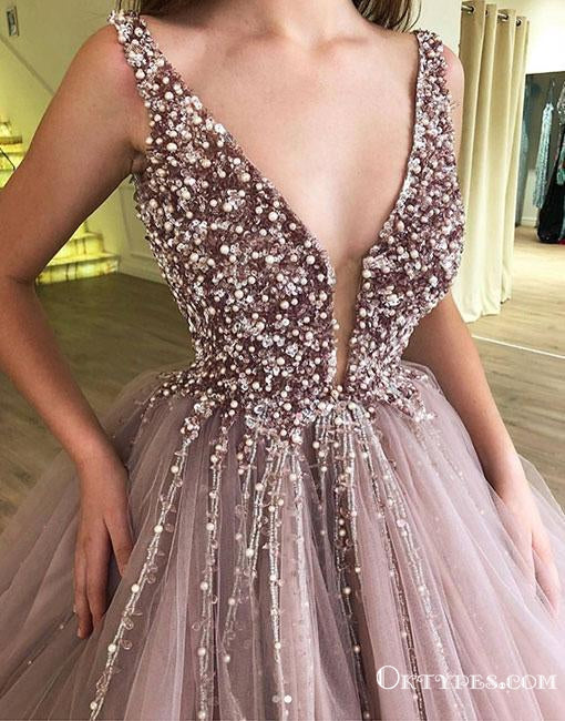 A-line Elegant Sparkly Gorgeous Princess Prom Gown, Purple Stunning Prom dresses, wedding Gown, TYP1162