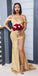 Gold Mismatched Mermaid Side Slit Soft Satin Bridesmaid Dresses, TYP0035