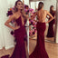 Sexy Backless Mermaid Red Jersey Prom Dresses, Popular Cheap Prom Dresses, TYP0041
