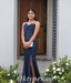 Simple Satin Spaghetti Sptraps Sleeveless Mermiad Long Prom Dresses,PDS0632