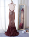 Mermaid Halter Backless Long Cheap Ombre Sequined Prom Dresses, TYP1297