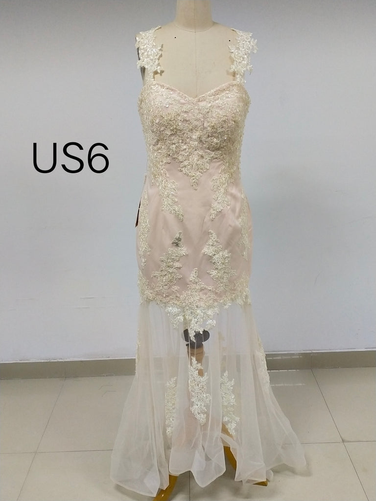 Blush Pink Square Neck Long Prom Dresses_US6, SO025
