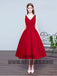 Pleated Red Prom Prom Dresses Beautiful Long V-Neck Sleeveless Lace Up Prom Dresses, TYP0415
