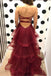 Burgundy Sweetheart A-line Simple Open Back Long Prom Dresses, TYP1352