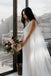 Popular V-neck Off-White Lace Mermaid Long Cheap Wedding Dresses, WDS0025