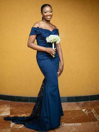 Soft Satin And Lace Off Shoulder Sleeveless Floor Length Mermaid Bridesmaid Dresses With Applique, BDS0207