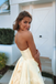 Simple Satin Sweetheart Sleeveless Side Slit A-Line Long Prom Dresses,PDS0677