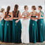 Chiffon Mismatched Affordable Hot Sale Long Turquoise Bridesmaid Dresses, TYP1409